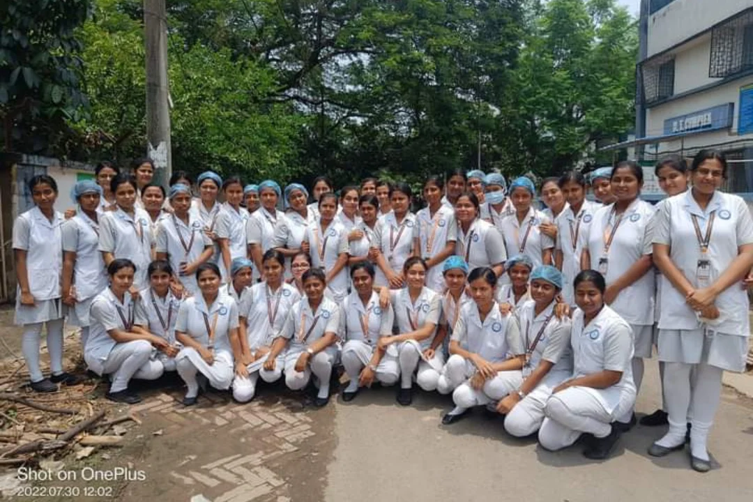 a group of student posing a picture at event in jiaganj school of nursing campus